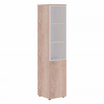 Шкаф узкий высокий колонка со стеклянной дверью в алюминиевой раме  и топом XHC 42.7 (L/R)