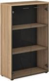 Шкаф средний со стеклянными фасадами. EVL418/U003/ANT.GRAFIT