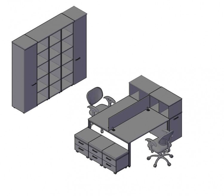Оперативная мебель XTEN GLOSS вариант компоновки №1