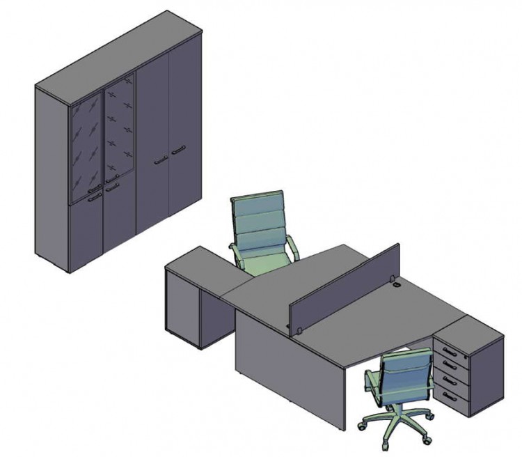 Оперативная мебель XTEN пример компоновки элментов №2