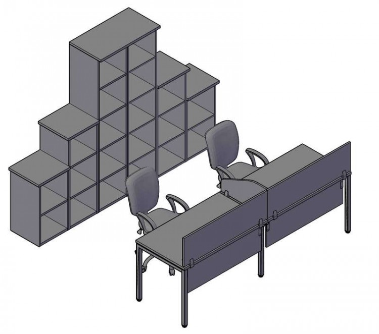Оперативная мебель XTEN S пример компоновки №1