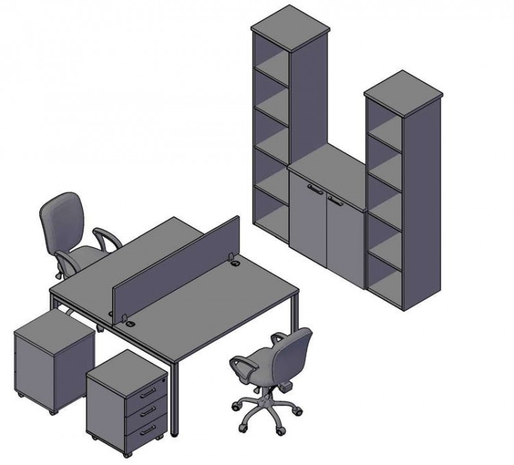 Оперативная мебель XTEN S пример компоновки №2